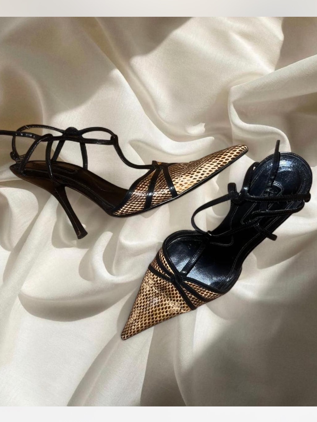 Cesare Paciotti Pointed Toe Python Heels